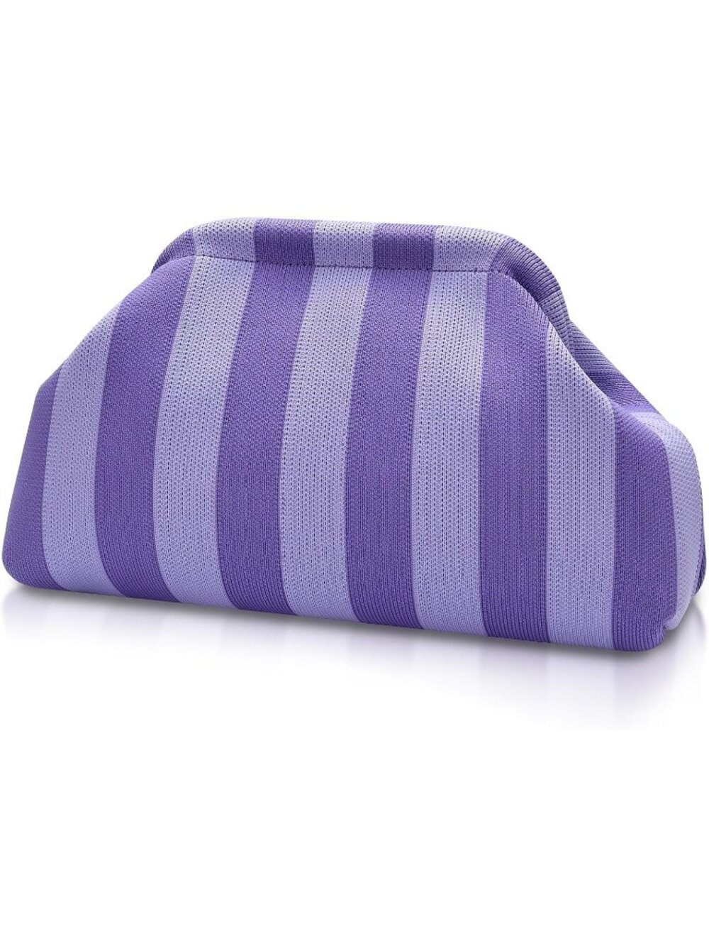 Women Pinstripe Purple Woven Clutch Purse Striped Dumpling Crochet Beach Handbag